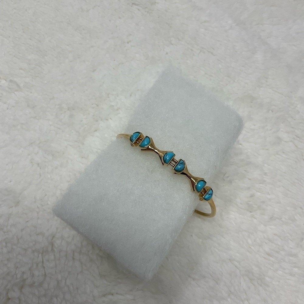 STELLA & Dot Gold and Semi Precious Turquoise Cuff Bracelet